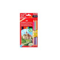 Цветные карандаши Замок (промо набор), набор цветов, в картонной коробке, 12 шт + 3 двухцветных карандаша + точилка