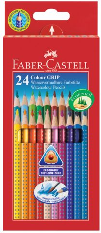 Цветные карандаши Grip, набор цветов, в картонной коробке, 24 шт.